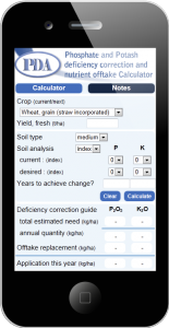 PDA P&K Nutrient Calculator